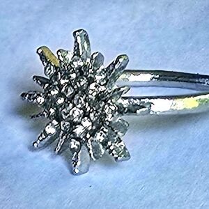 STARBURST CZ BLING  NEW SIZE 6 STUNNING TITANIUM QUALITY SILVER RING